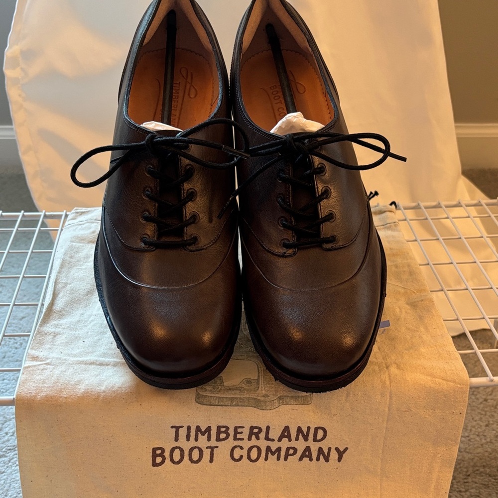 Timberland Women’s Black/Noir Leather Derbys